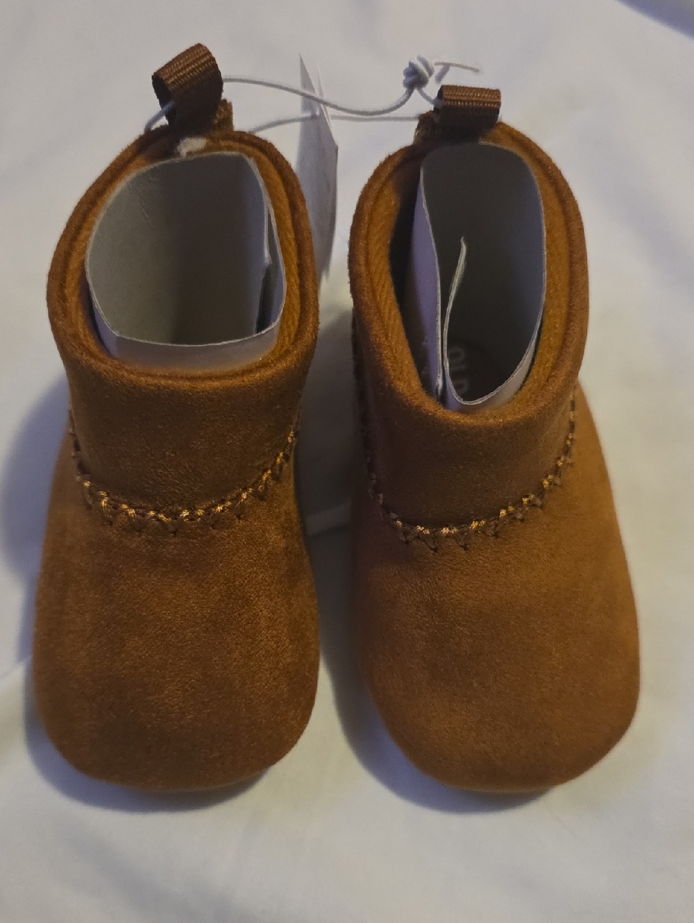 Faux Suede Moccasin Booties For Baby